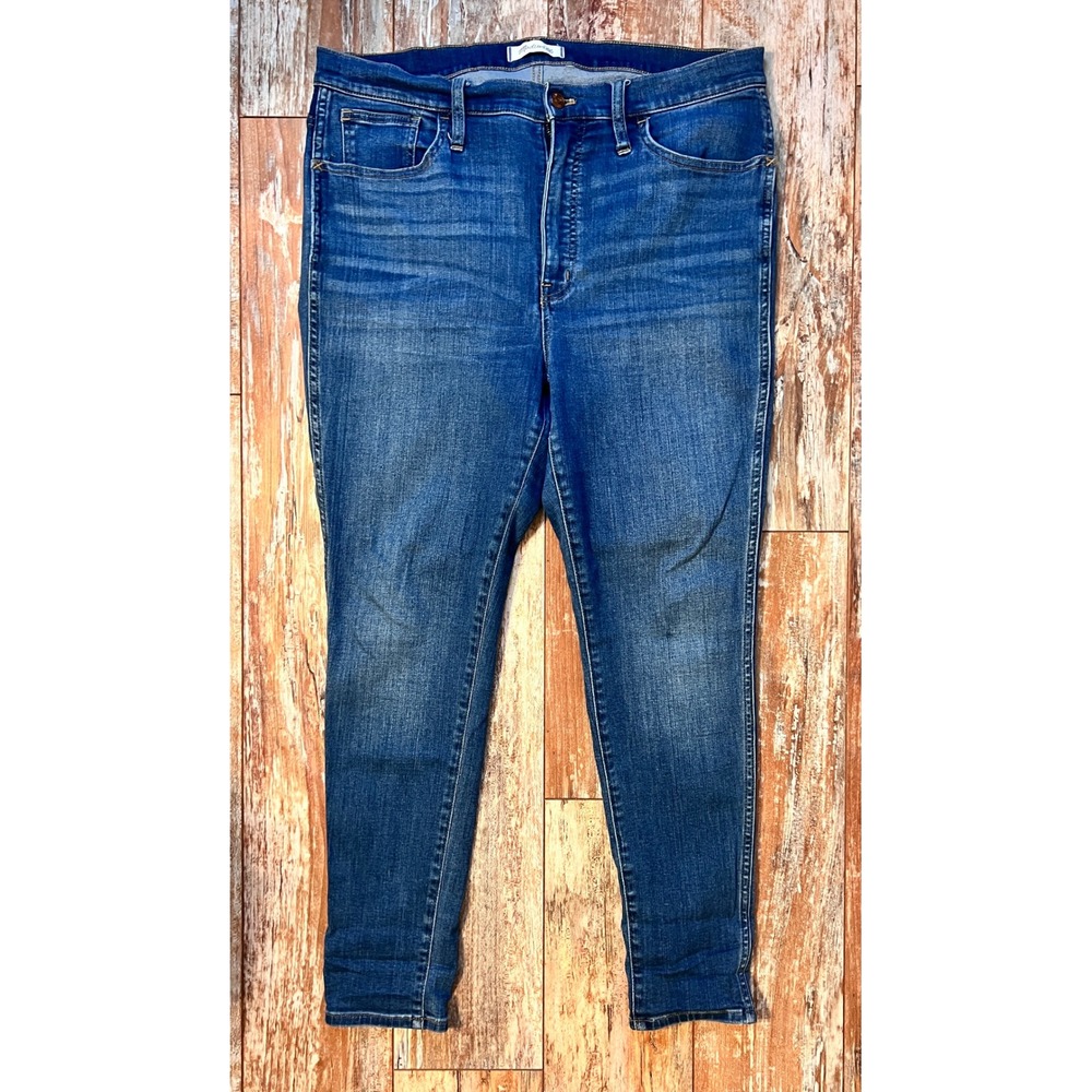 Madewell‎ Roadtripper Skinny Jeans Womens 32 Stretch Mid Rise Blue Wash